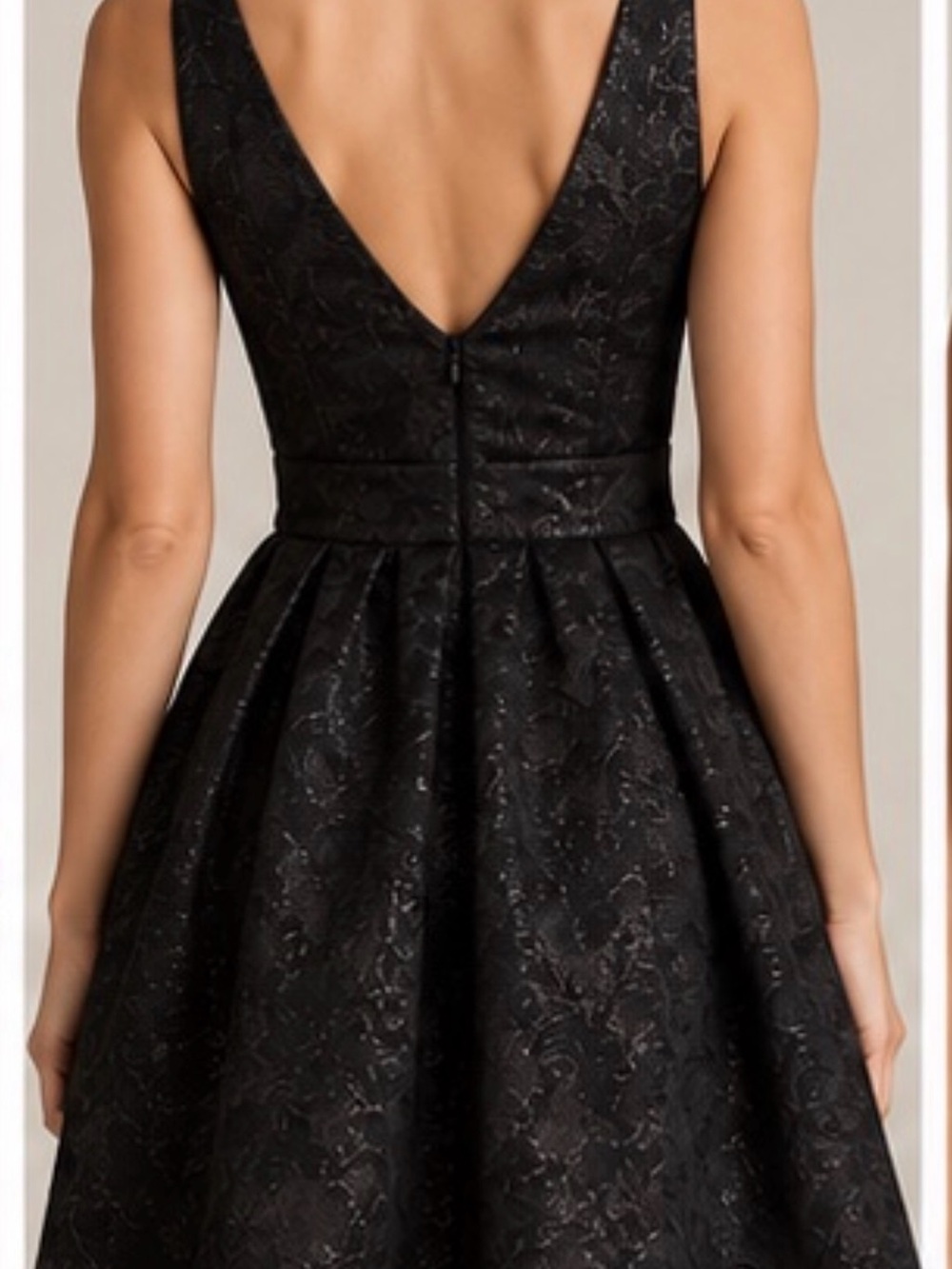 Banana Republic BR Monogram Jacquard Fit & Flare Dress Black 2